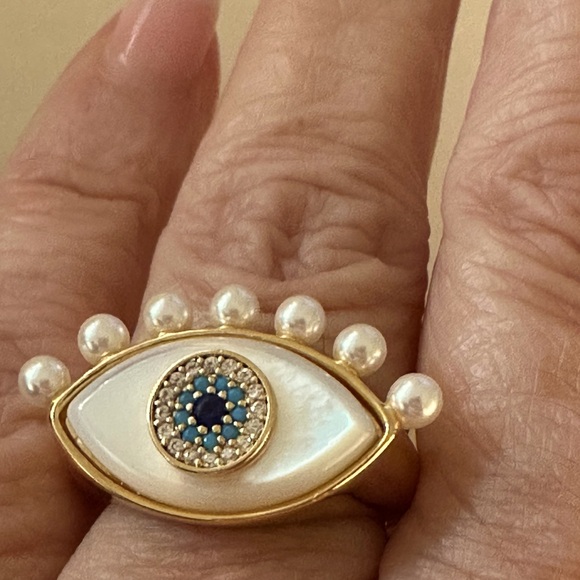 Kate spade gold Evil eye Ring size 8 - Picture 4 of 10